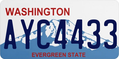 WA license plate AYC4433