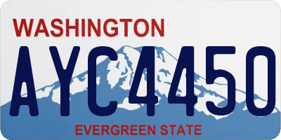 WA license plate AYC4450