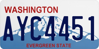 WA license plate AYC4451