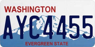 WA license plate AYC4455