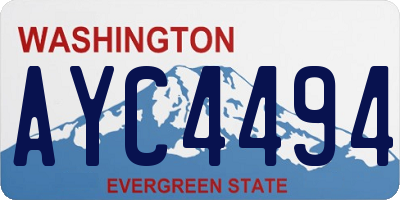 WA license plate AYC4494