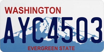 WA license plate AYC4503