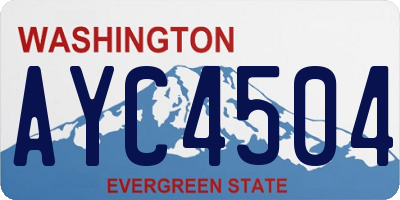 WA license plate AYC4504