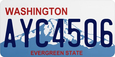WA license plate AYC4506