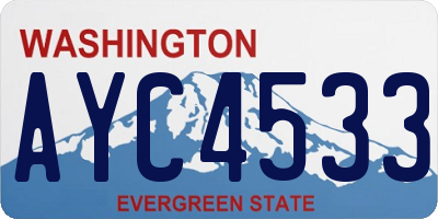 WA license plate AYC4533