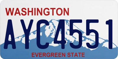 WA license plate AYC4551