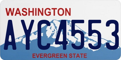 WA license plate AYC4553