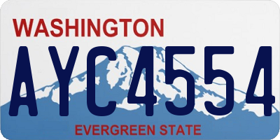 WA license plate AYC4554