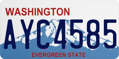 WA license plate AYC4585
