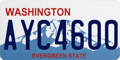 WA license plate AYC4600