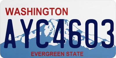 WA license plate AYC4603