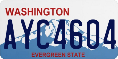 WA license plate AYC4604