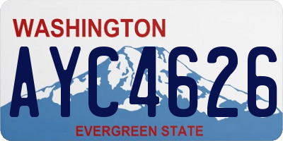 WA license plate AYC4626