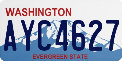 WA license plate AYC4627