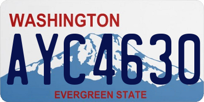 WA license plate AYC4630