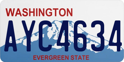 WA license plate AYC4634