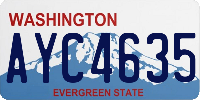 WA license plate AYC4635