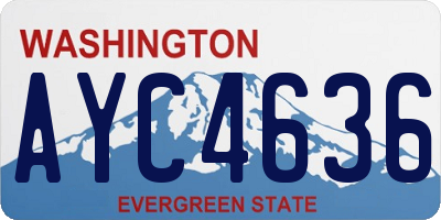 WA license plate AYC4636