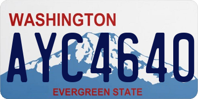 WA license plate AYC4640