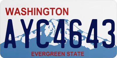 WA license plate AYC4643