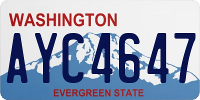 WA license plate AYC4647