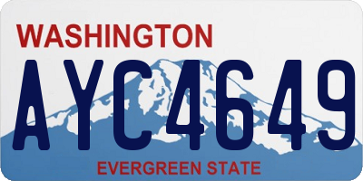 WA license plate AYC4649