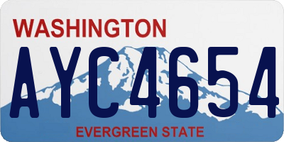 WA license plate AYC4654