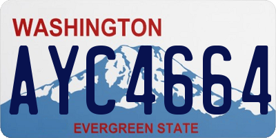 WA license plate AYC4664