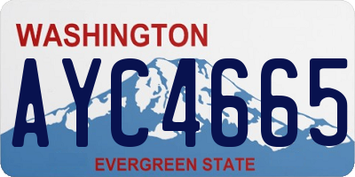 WA license plate AYC4665