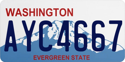 WA license plate AYC4667
