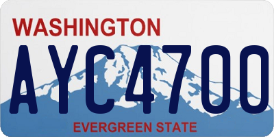 WA license plate AYC4700