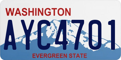 WA license plate AYC4701