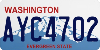 WA license plate AYC4702