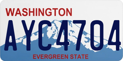 WA license plate AYC4704