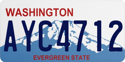 WA license plate AYC4712