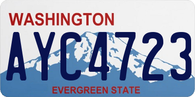 WA license plate AYC4723
