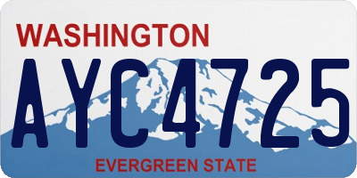 WA license plate AYC4725