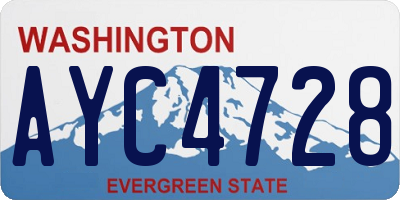 WA license plate AYC4728