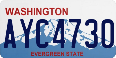 WA license plate AYC4730