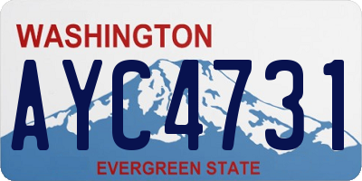 WA license plate AYC4731