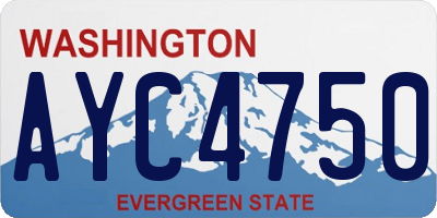 WA license plate AYC4750