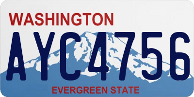 WA license plate AYC4756