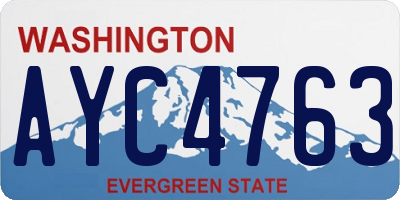 WA license plate AYC4763