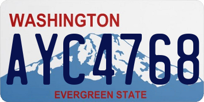 WA license plate AYC4768