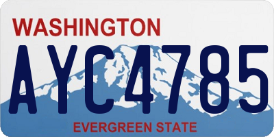 WA license plate AYC4785
