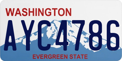 WA license plate AYC4786
