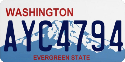 WA license plate AYC4794