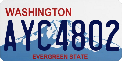 WA license plate AYC4802