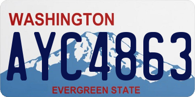 WA license plate AYC4863
