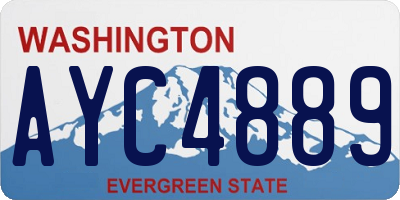 WA license plate AYC4889